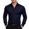 Navy Blue Slim Fit Formal Shirt for Men
