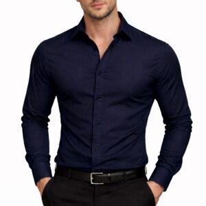 Navy Blue Slim Fit Formal Shirt for Men