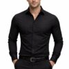 Black Slim Fit Formal Shirt for Men