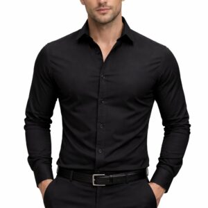 Black Slim Fit Formal Shirt for Men
