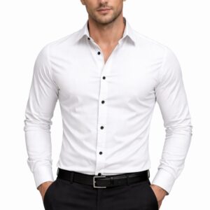 White Slim Fit Formal Shirt for Men