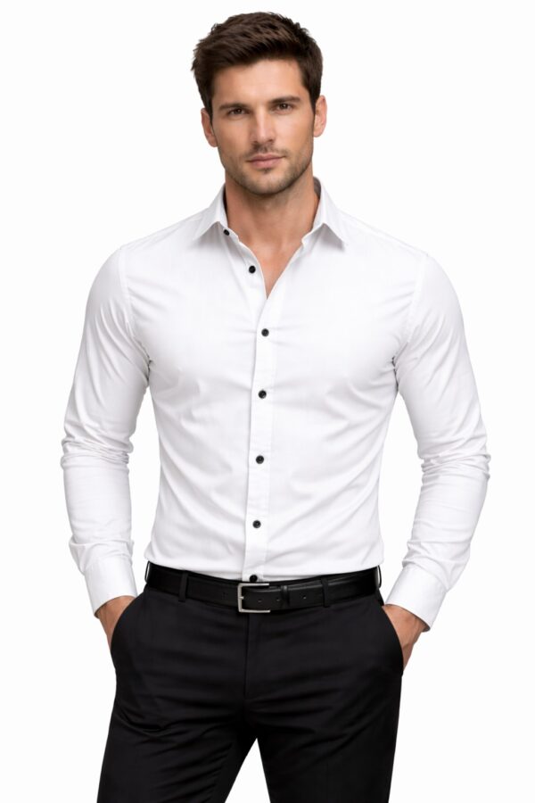 White Slim Fit Formal Shirt for Men